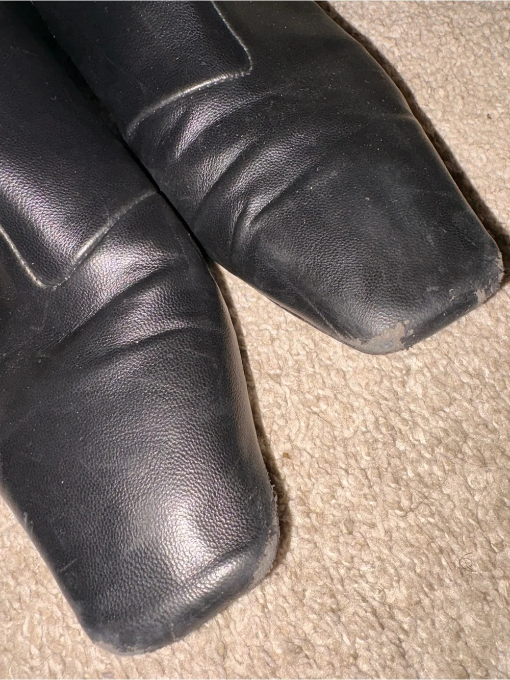 Tall knee high Black Leather Knee-High Boots